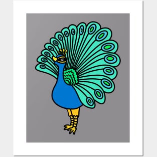 Cute cartoon peacock Posters and Art